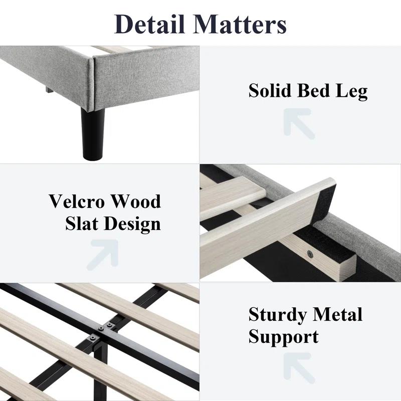 Latitude Run® Walace Upholstered Wingback Bed