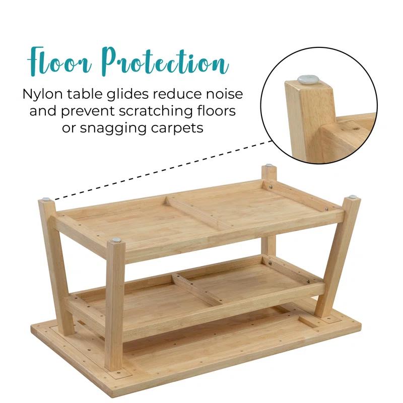 ECR4Kids ECR4Kids Sit n' Stash Rectangular Table, Classroom Storage, Natural