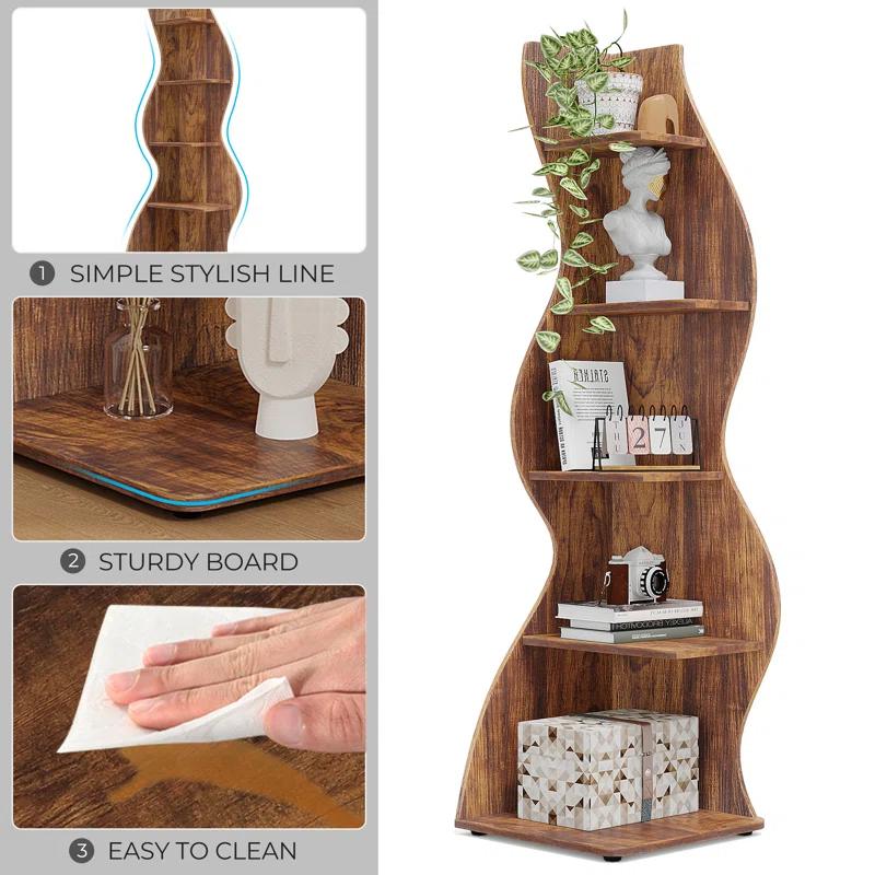 Millwood Pines Arhab Corner Bookcase