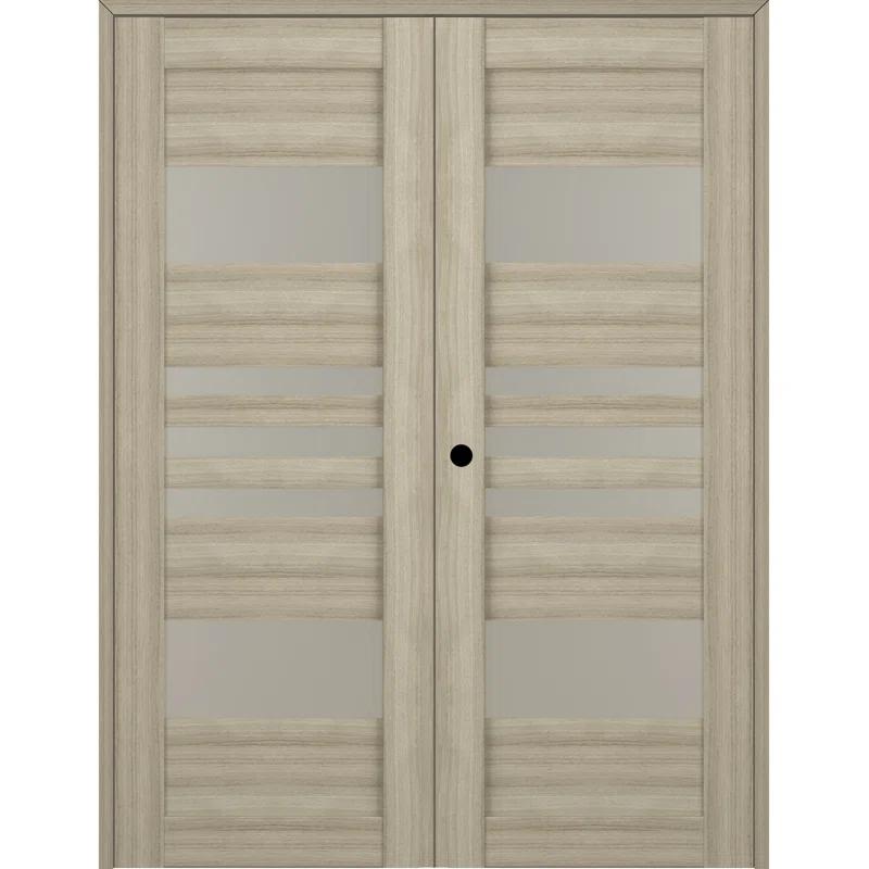 Belldinni Leti Solid Manufactured Wood and Glass Paneled Prefinished Double French Door