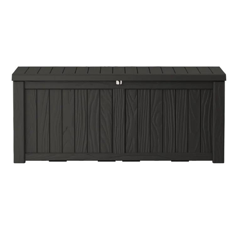 Hokku Designs Waterproof 120 Gallon Large Outdoor Indoor Patio Storage Deck Box , Outside Storage Bin for Cushion Pillows, Towels, Garden Tools