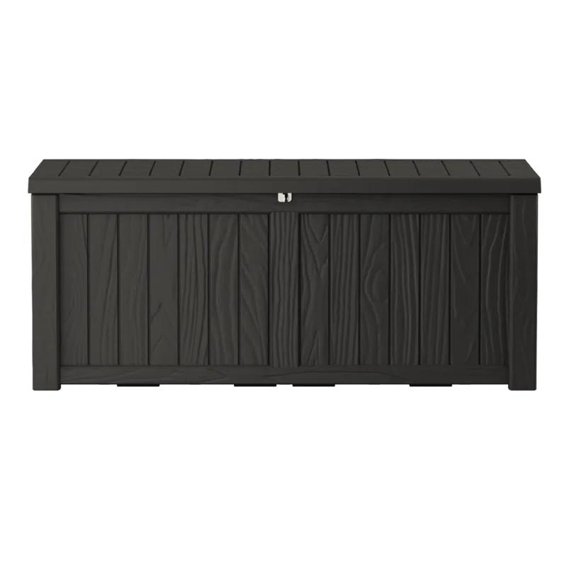 Hokku Designs Waterproof 120 Gallon Large Outdoor Indoor Patio Storage Deck Box , Outside Storage Bin for Cushion Pillows, Towels, Garden Tools