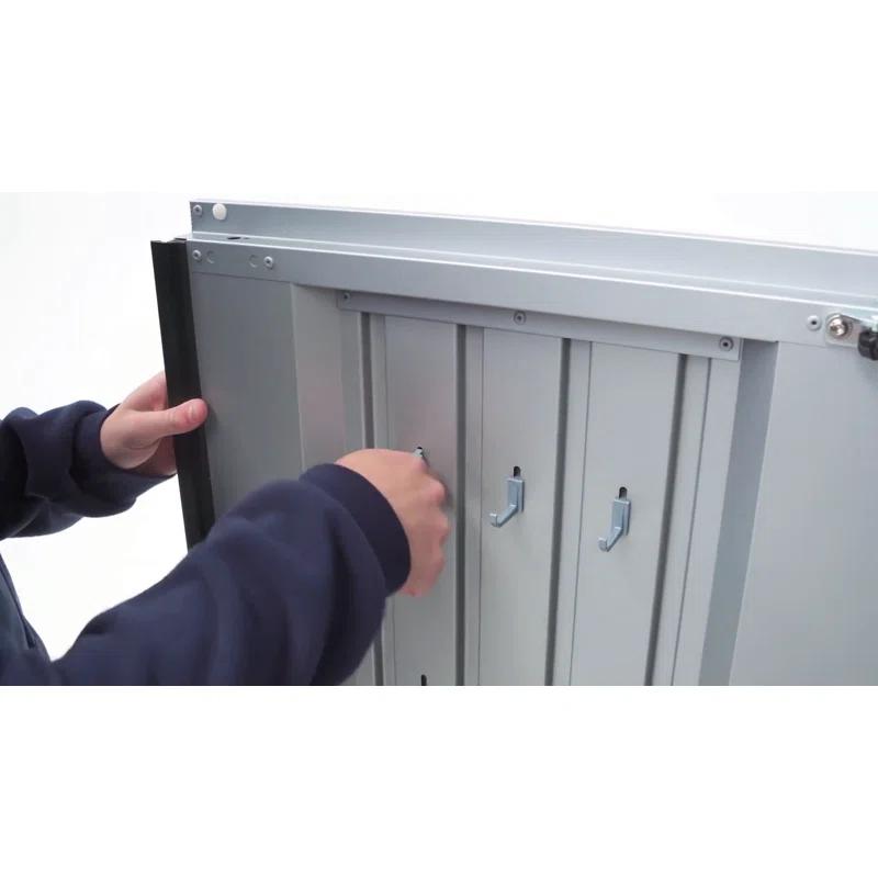 Biohort Biohort Romeo 4 ft. 3 in. W Metal Vertical Tool Shed in Dark Gray