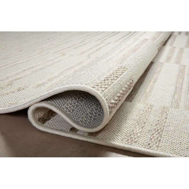 Malibu II Indoor / Outdoor Rug by Amber Lewis x Loloi - Ivory and Dove / 7'8" x 10'