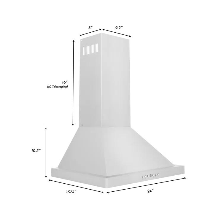 ZLINE ZLINE 24 in. Convertible Vent Wall Mount Range Hood in Stainless Steel (KB-24) KB-24
