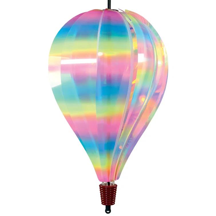 In The Breeze Striped Iridescent 10-panel Hot Air Balloon Spinner
