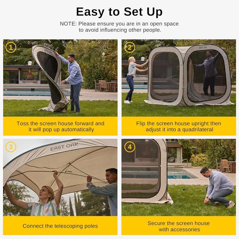 EAST OAK EAST OAK Screen House Tent Pop-Up 6 x 6 FT