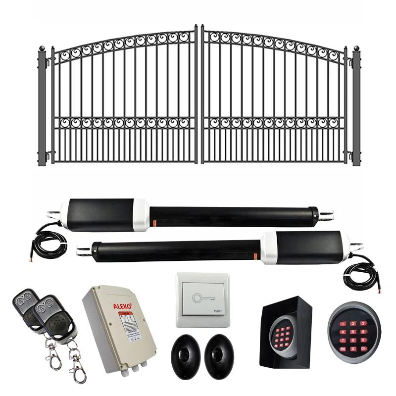 ALEKO Automated Steel Dual Swing Driveway Gate and Gate Opener Complete Kit – PARIS Style –ETL Listed