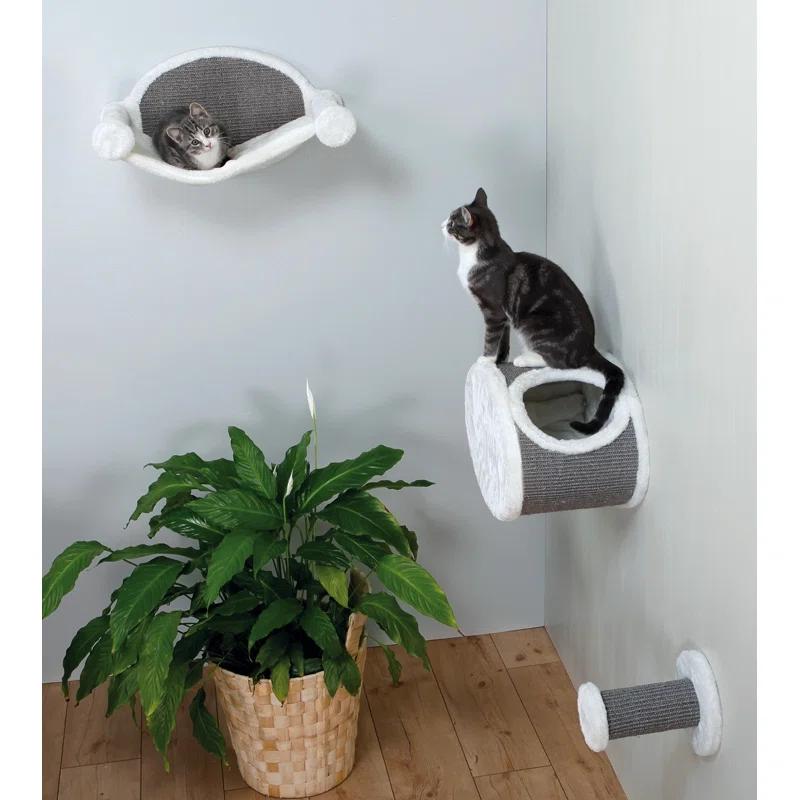 TRIXIE Wall Mounted Cat Lounge Set, Hammock and Condo with Two Steps, Cat Furniture, Scratching Post & Reviews | Wayfair