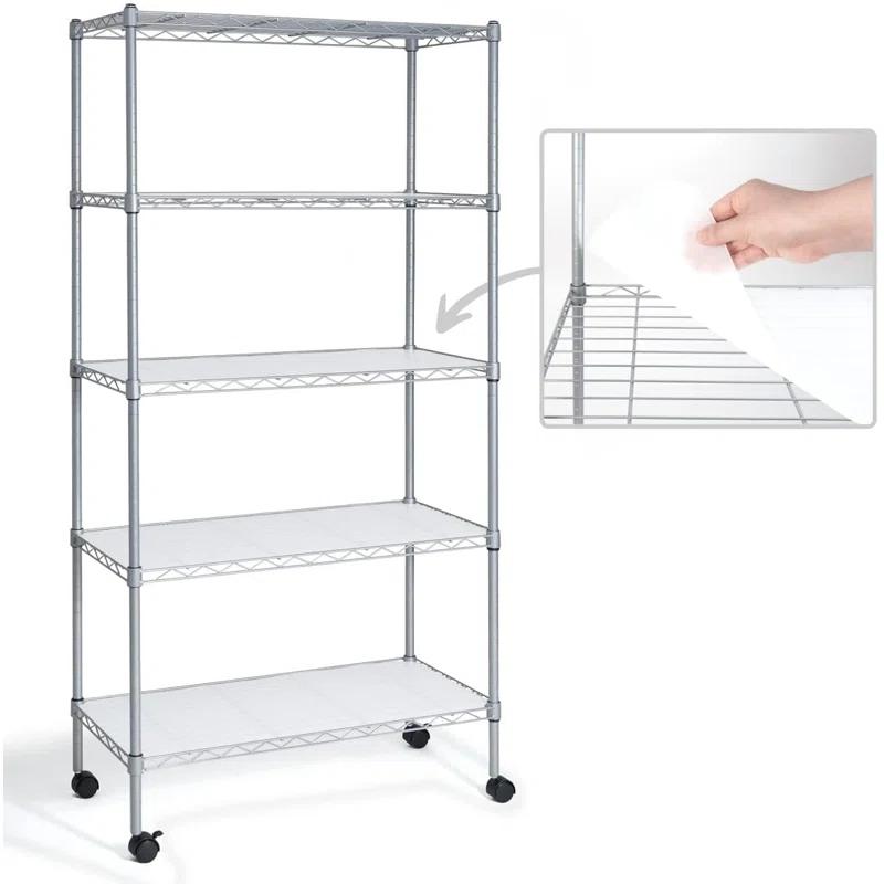 CAPHAUS CAPHAUS NSF Commercial Heavy Duty 5-Tier Adjustable Wire Shelving w/ Wheels, Leveling Feet, 36 x 18 x 76-Inch, Multiple Options