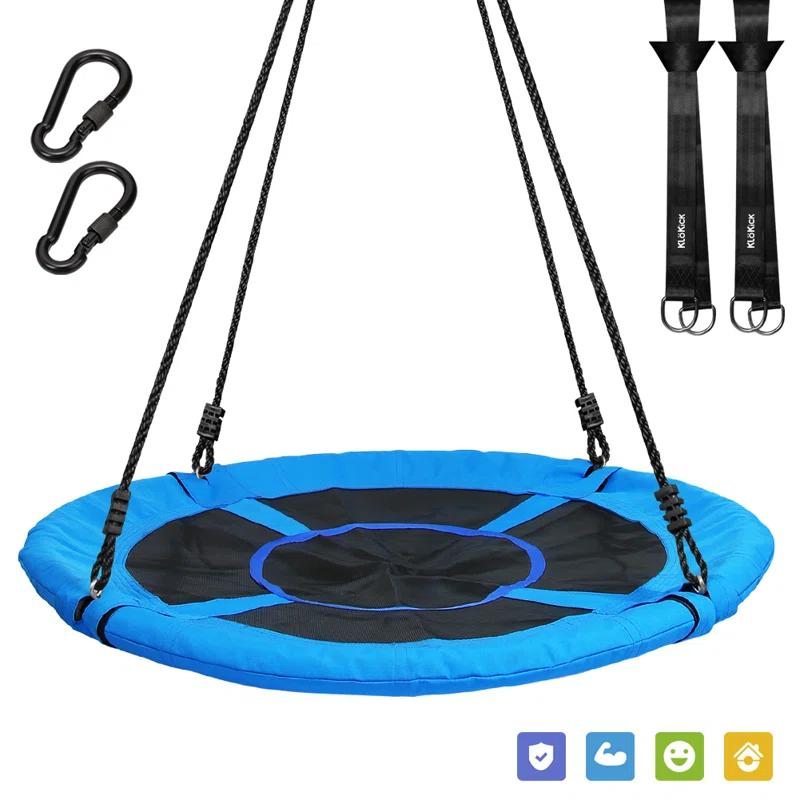 Klo Kick 40inch Metal/Fabric Web/Saucer Swing with Chains and Hooks
