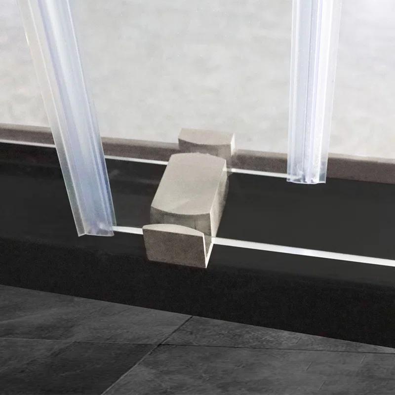 PET STOP LLC F5YDNC1F0736Q 60" Width x 76"Height Shower Doors with 3/8"(10mm) Clear Tempered Glass