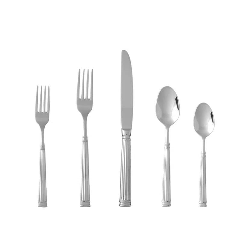 Doria 5 Piece 18/10 Stainless Steel Flatware Set, Service for 1