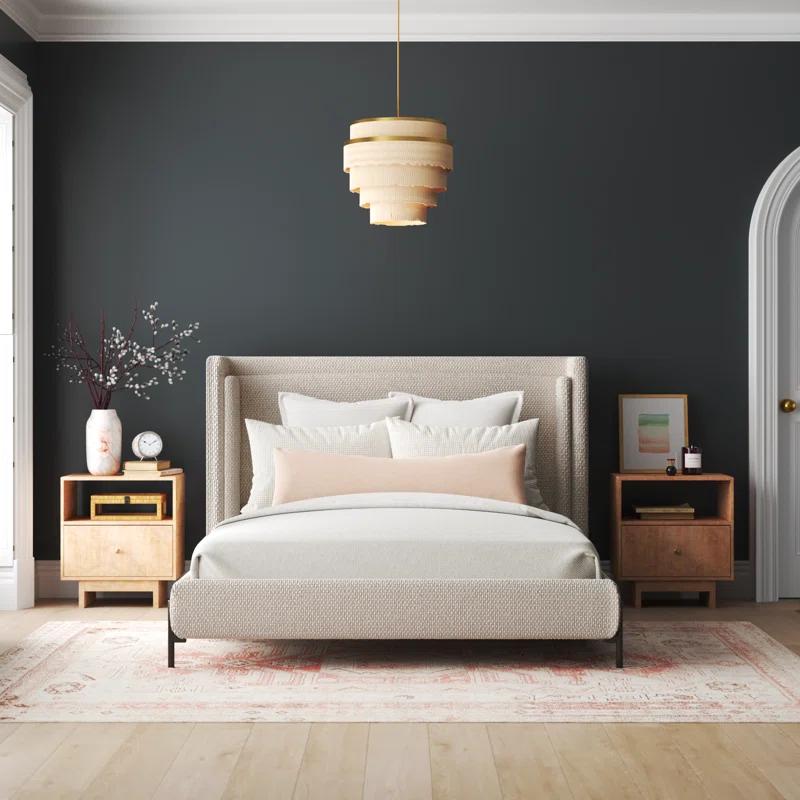 Joss & Main Lenae Upholstered Metal Platform Bed