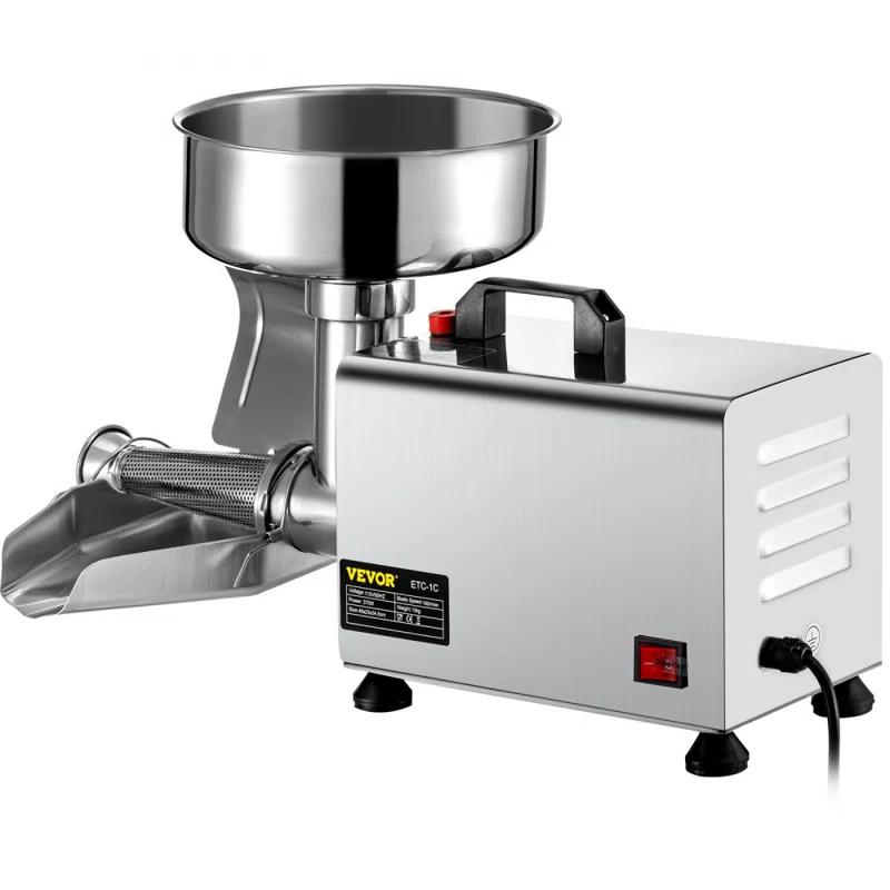 Stellweilan Tessberg 110V Electric Tomato Strainer 370W Commercial Grade Tomato Milling Machine Stainless Steel Tomato Press and Strainer 90-160 Kg/H Pure Copper Motor Food Strainer and Sauce Maker