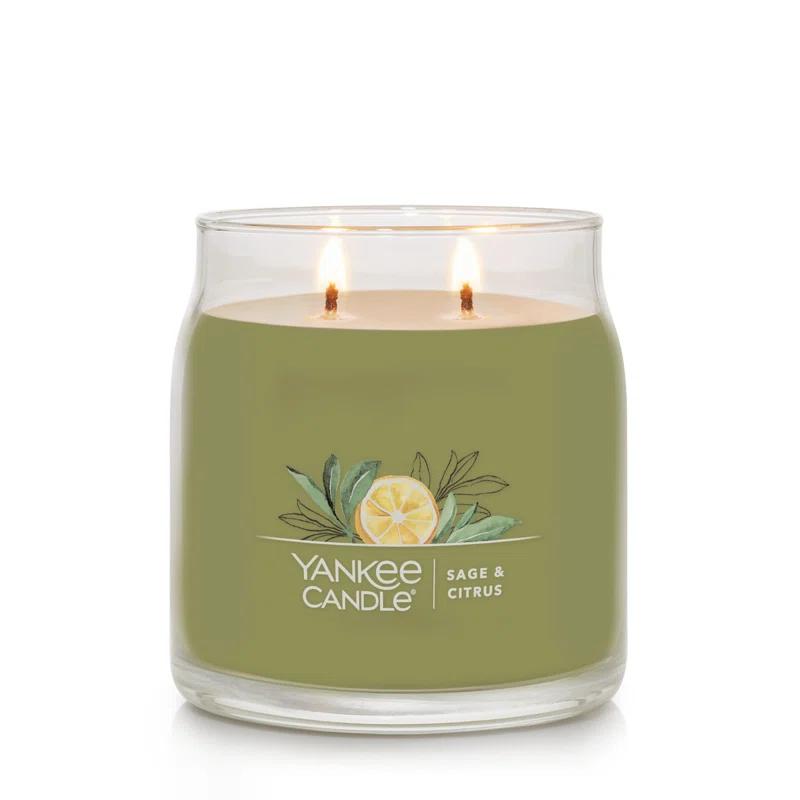 YANKEE CANDLE Signature Sage & Citrus Scented Jar Candle