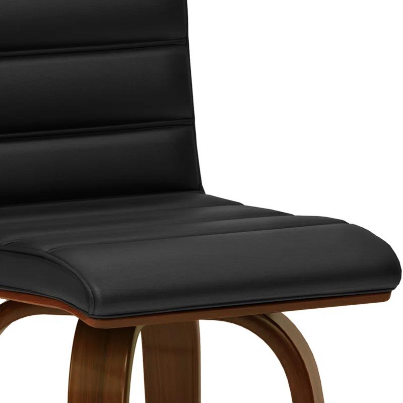 Simpli Home Roland Swivel Upholstered Mid-Century Modern Stool with Padded Seat and Back