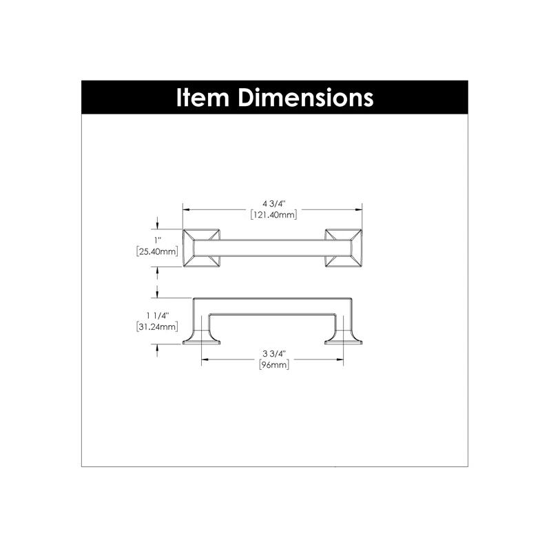 Hickory Hardware Studio Collection Handle Pull - 3-3/4" Center to Center Cabinet Pull Satin Nickel - Transitional Hardware for Drawers & Cabinets