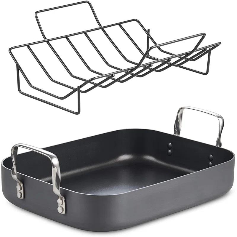 Cooks Standard Cooks Standard 18'' Non-Stick Hard-Anodized Aluminum Roasting Pan with Rack