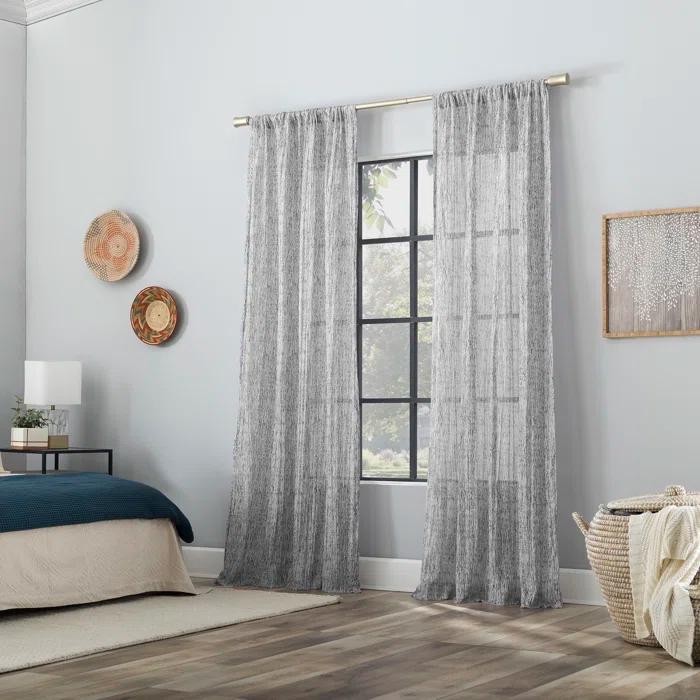 Scott Living Scott Living Tulin Watercolor Print Sheer Rod Pocket Curtain Panel
