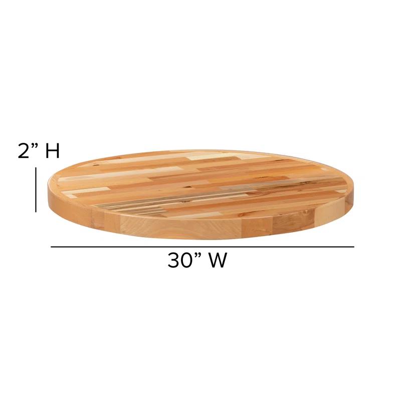 Flash Furniture Mayfair Round Butcher Block Style Table Top - Restaurant Table Top