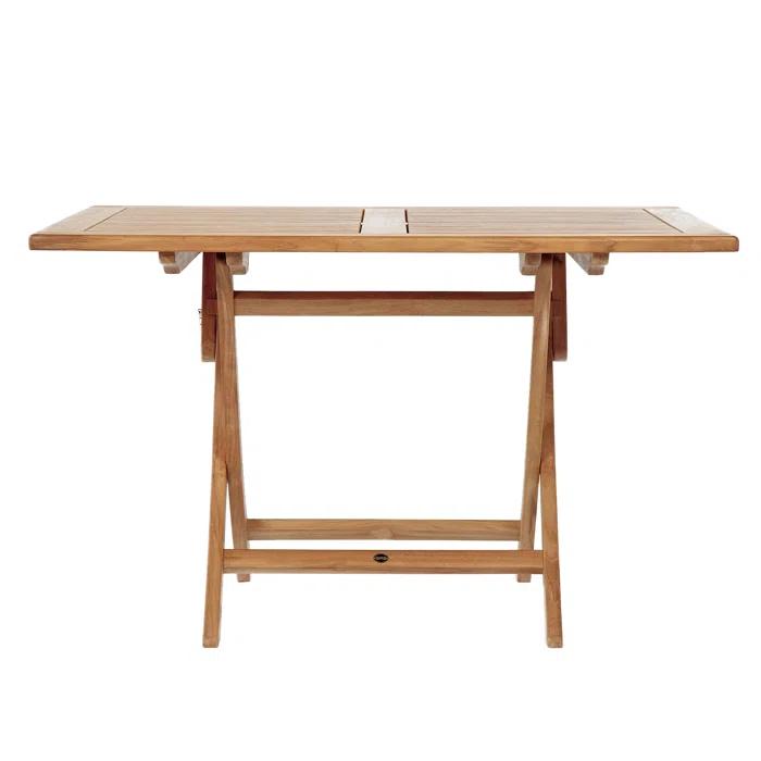 Teak Wood Folding Outdoor Dining Table, 59" Rectangular