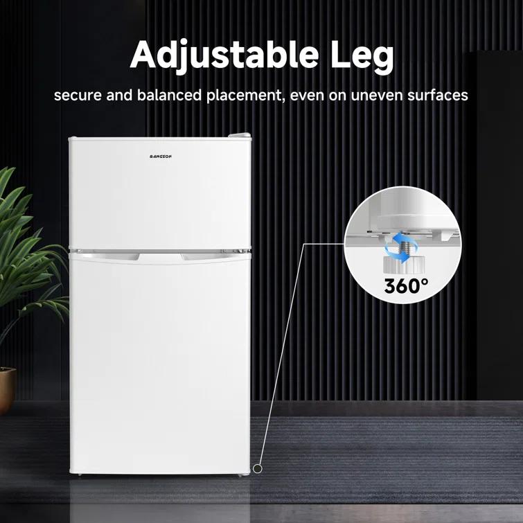 BANGSON BANGSON 3.2 CU.FT, 2 Door Small Refrigerator with Freezer US-BSR-200WH