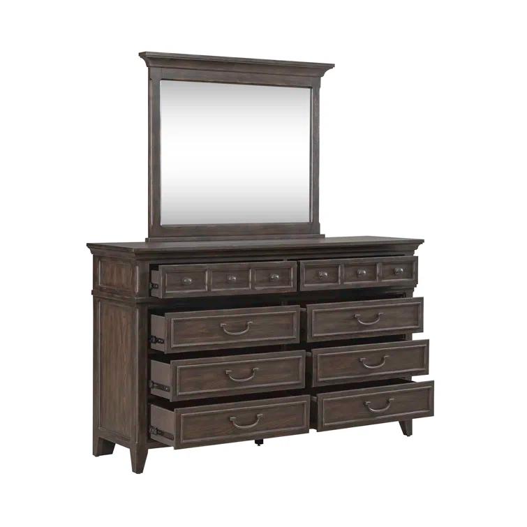 Canora Grey Trelawny Gaither Upholstered Bed, Dresser & Mirror, Chest, Night Stand