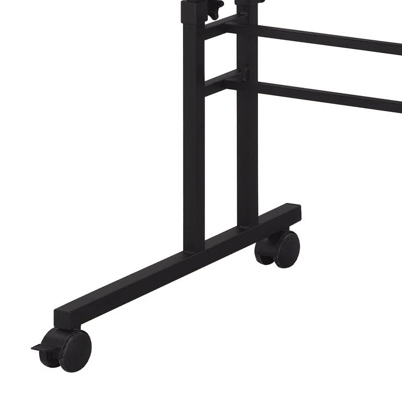 Inbox Zero Mobili Rolling Writing Desk – Height Adjustable with Moveable Shelf & Locking Wheels