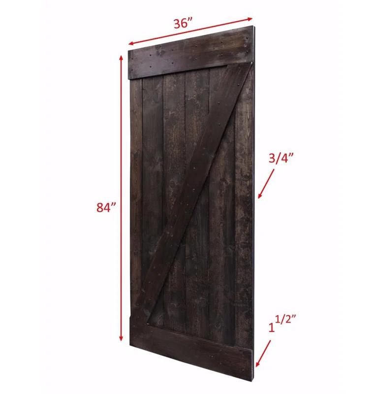 Calhome 84'' Solid Wood Paneled Painted without Installation Hardware Kit Barn Door