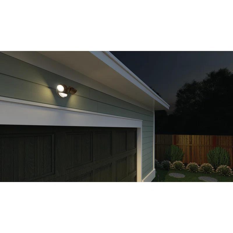 Lithonia Lighting 2 - Head Hardwired Dusk to Dawn Outdoor Security Flood Light with Motion Sensor