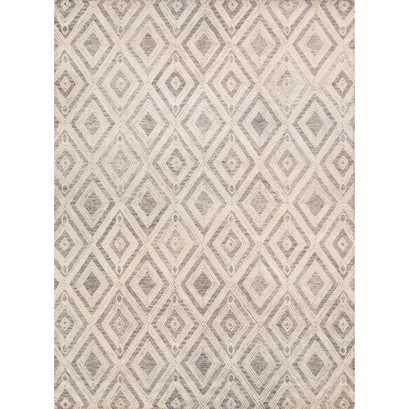 Pasargad Hand Tufted Viscose Washable Geometric Indoor Rug
