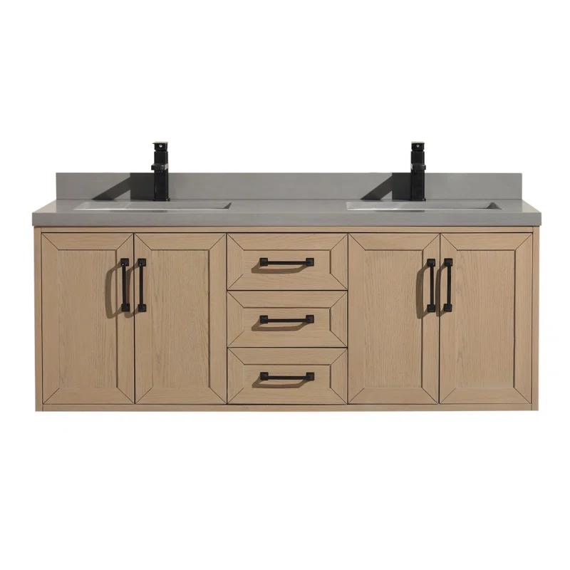 Ari Kitchen & Bath Venice 55'' Double Bathroom Vanity with Quartz Top