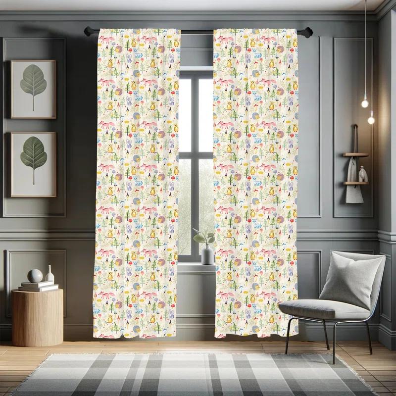 Ambesonne Colorful Semi-Sheer Rod Pocket Curtain Panels (Set of 2)