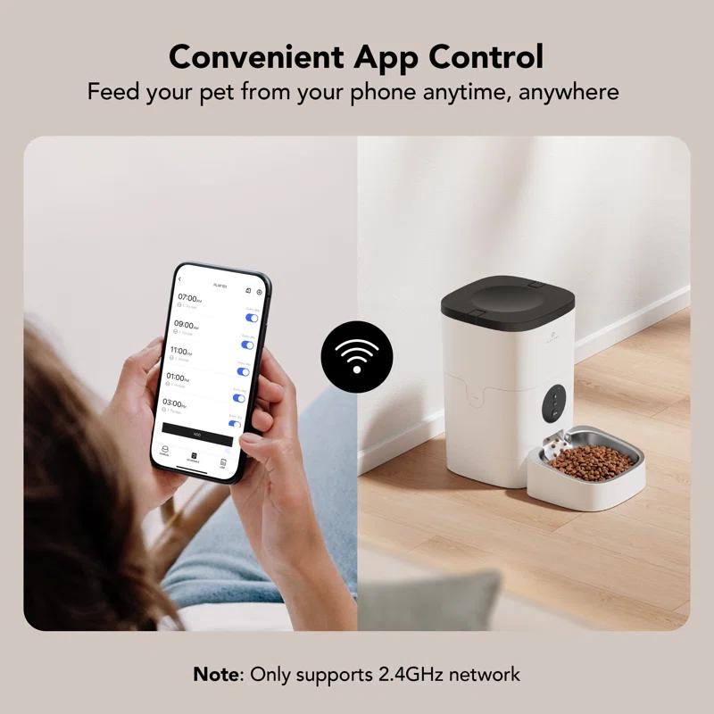 PETLIBRO PETLIBRO Automatic Cat Feeder, Wi-Fi Automatic Cat Food Dispenser With Timer Interactive Voice Recorder, Auto Cat Feeder With 1-4 Meals Control Dry Food