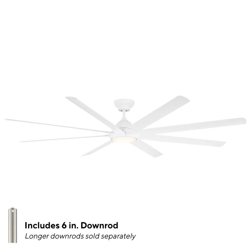Modern Forms Hydra 8 - Blade Outdoor LED Smart Standard Ceiling Fan with Wall Control and Light Kit Included, Works With Alexa and iOS or Android App