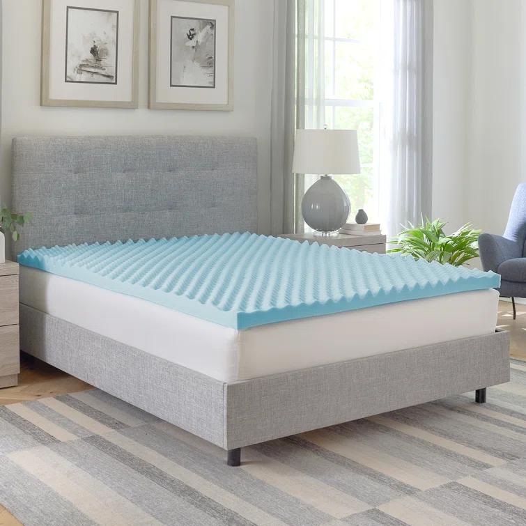 BodiPEDIC 2.5'' Gel Memory Foam Convoluted Mattress Topper