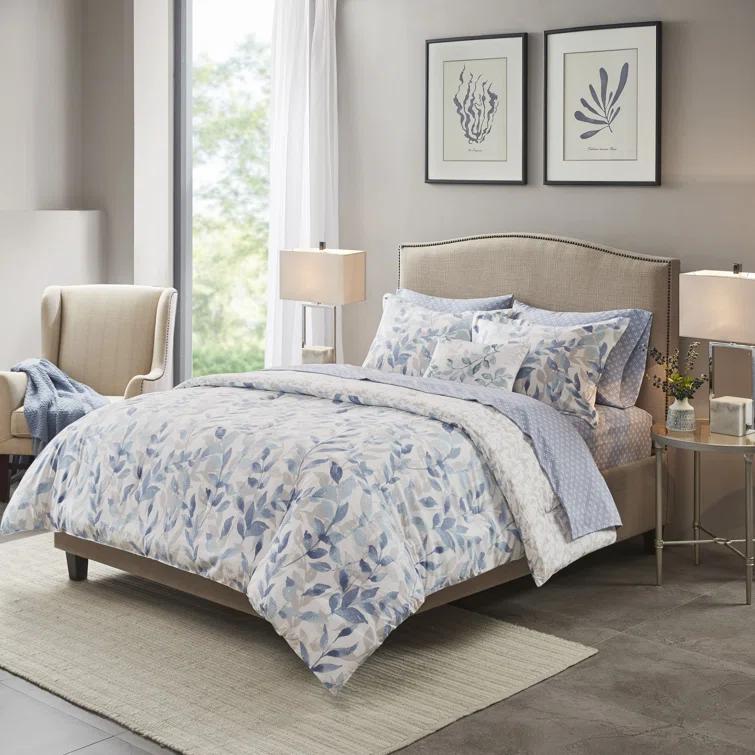 Madison Park Essentials Sofia Microfiber Reversible Comforter Set with Bed Sheets