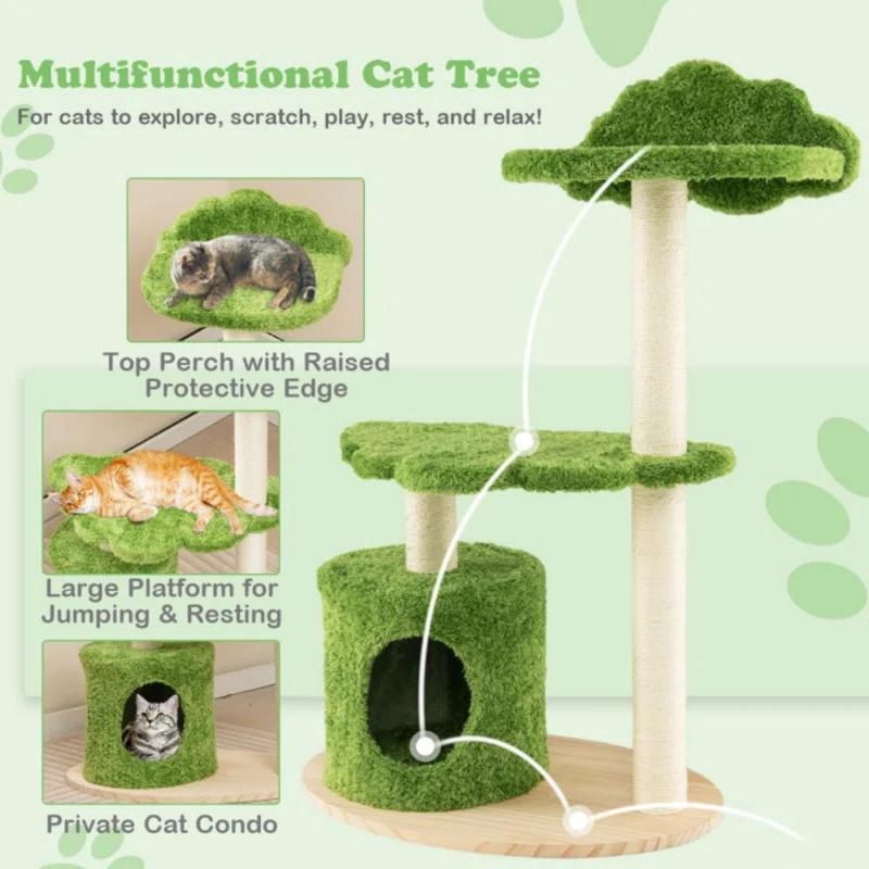 Tucker Murphy Pet™ 38" Cute Cat Tree Cat Condo Furniture With Fully Wrapped Sisal Scratching Posts