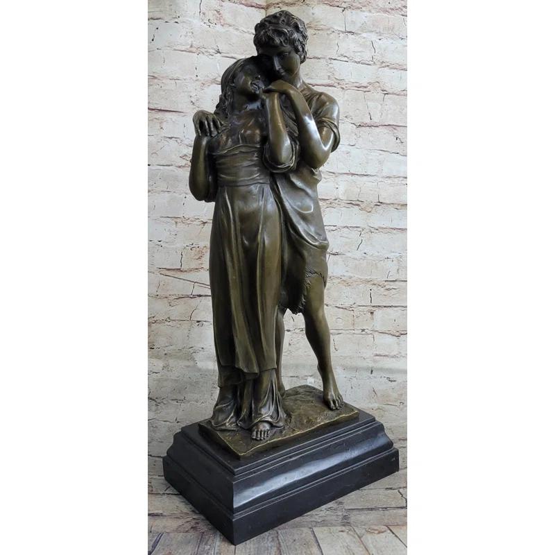 Red Barrel Studio® Romantic Lovers Romance Anniversary Wedding Slow Dance Bronze Sculpture Statue