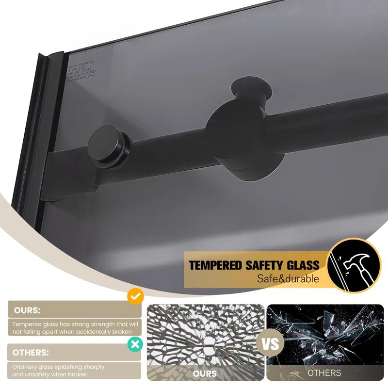 Echarri 60'' W 78'' H Frameless Rectangle Reversible Shower Enclosure