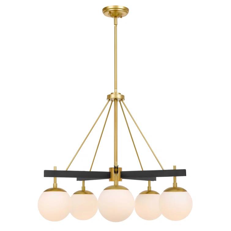Varaluz Allie 5-Light Chandelier, Black/Satin Brass