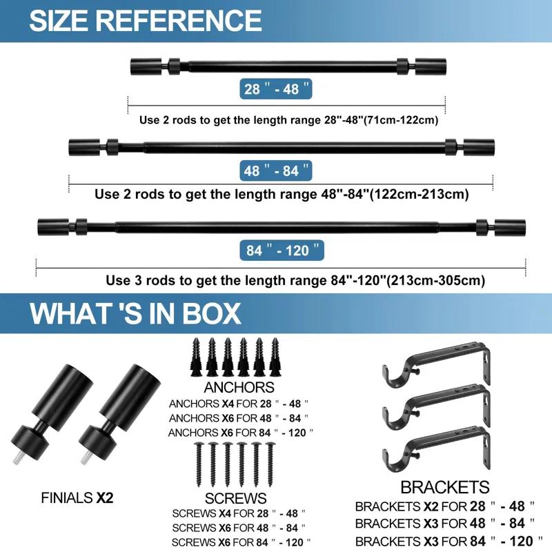 Wade Logan® Airius Adjustable Single Curtain Rod