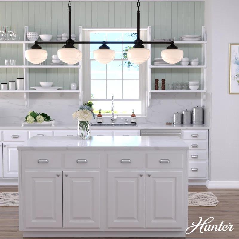 Hunter Saddle Creek 7 Light Linear Chandelier Ceiling Light Fixture