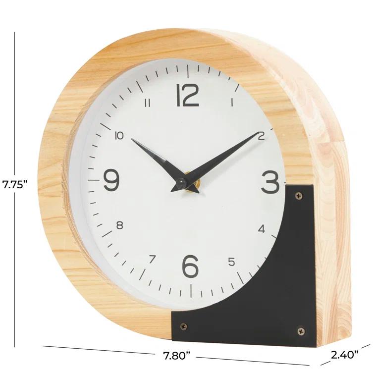 Cole And Grey Wood Round Abstract Clock