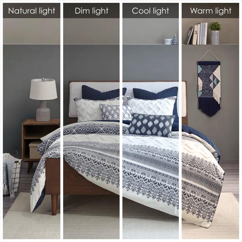 INK+IVY Nea Boho, Mid-Century 3 Piece Stripe Cotton Comforter Set With Tassels