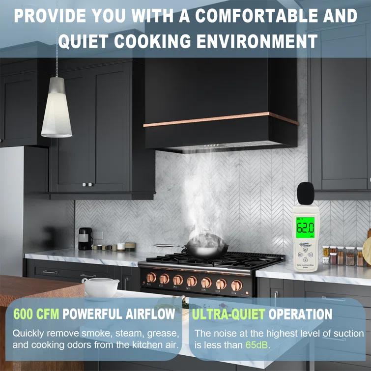 Akicon Akicon 36" Stainless Steel 600 CFM Ducted (Vented) Wall Mounted Required Range Hood AK-HS36HA-JBC