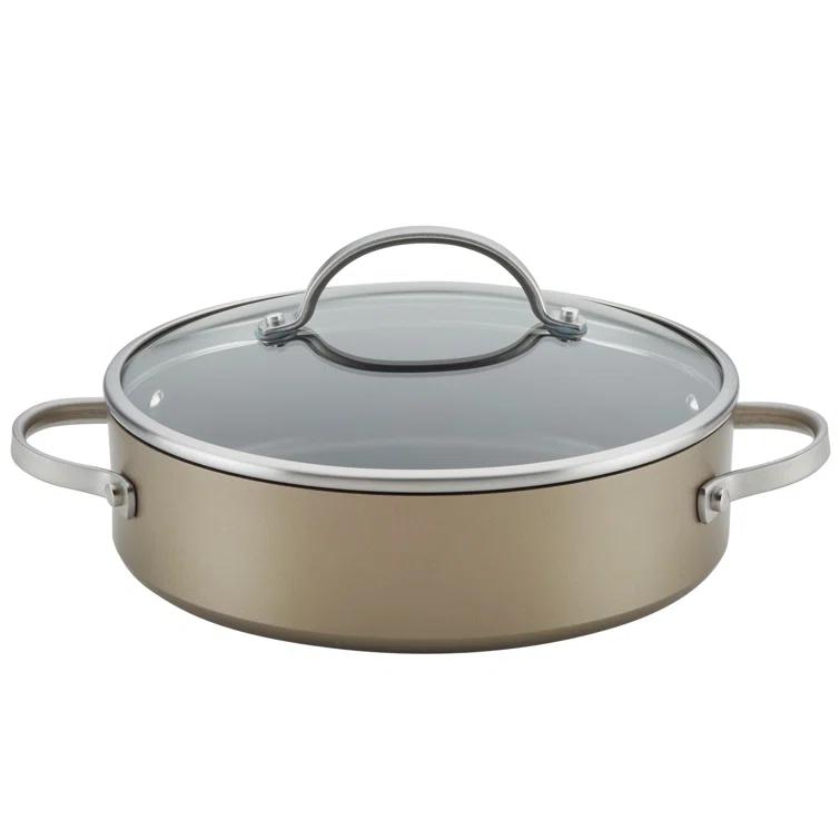 Anolon Advanced Home Hard Anodized Nonstick Cookware Set, Includes 3 -Quart Sauteuse with Lid and 9.5-Inch Frying Pan, 3 Piece - Bronze & Reviews | Wayfair