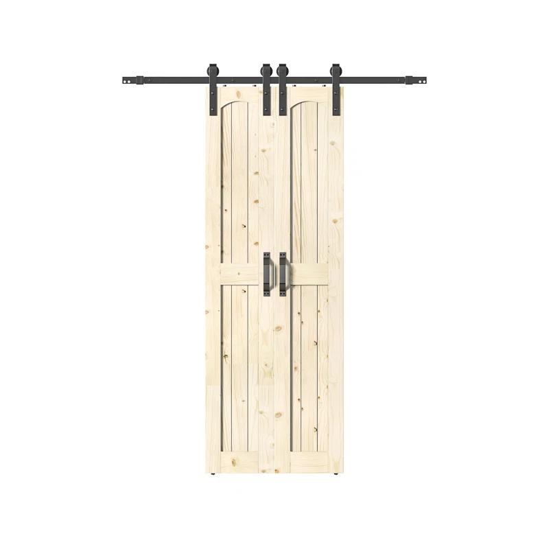 Coast Sequoia 84'' Solid Wood Barn Doors with Installation Hardware Kit Barn Door
