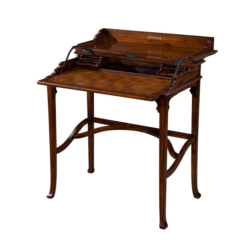 Theodore Alexander Campaign Solid Wood Secretary Desk